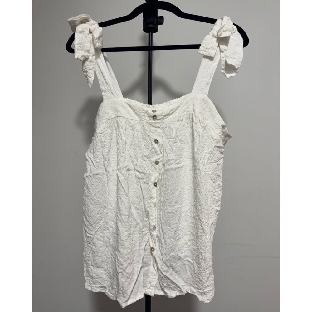 Jane + Delancey Flowy White Tank Top